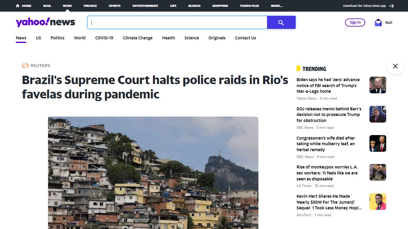 Brazil's Supreme Court halts police raids in Rio's favelas during pandemic