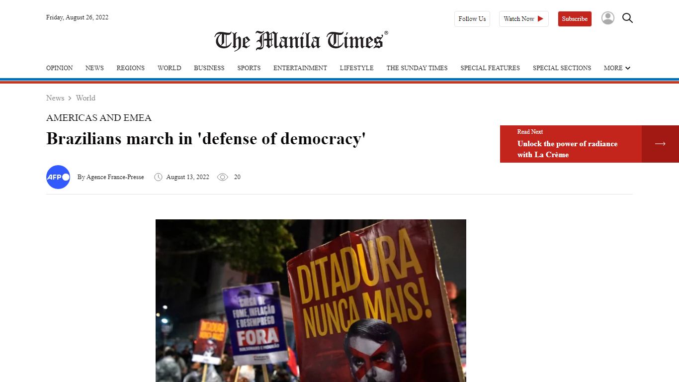 Brazilians march in 'defense of democracy' | The Manila Times